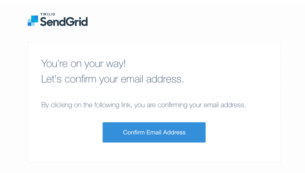Send Grid Confirmation Email