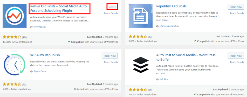 install and activate Revive old Posts plugin for auto-sharing posts on social media facebook and twitter.