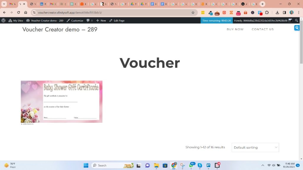 Checking Gift Voucher Design on the Front End