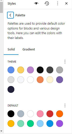 how to make a custom color palette in wordpress