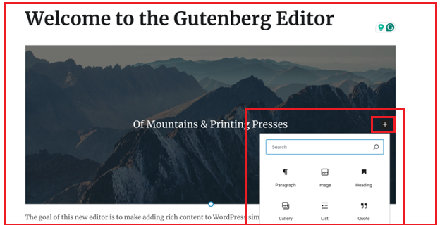 Content Area in WordPress Gutenberg Editor