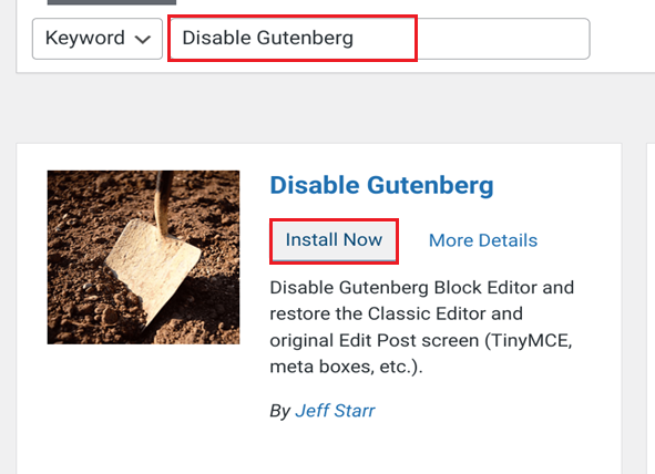 Disable Gutenberg Editor by installing the Disable Gutenberg WordPress plugin