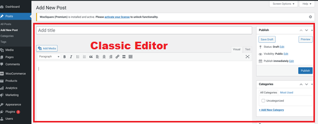 Disable Gutenberg Editor by setting Classic WordPress editor as default