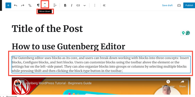 Rearrange or Move Gutenberg Blocks