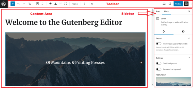 WordPress Gutenberg Editor User Interface