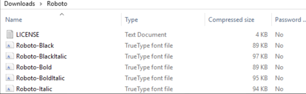 download the font file