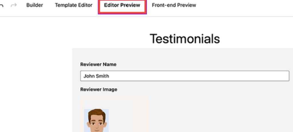 Editor Previewer tab