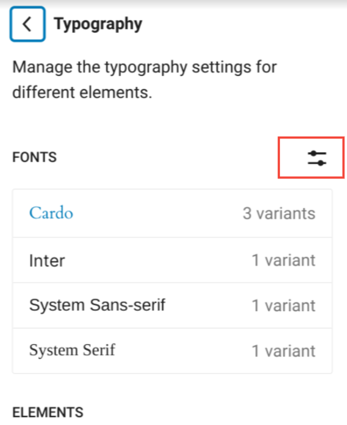 FONTS option in FSE