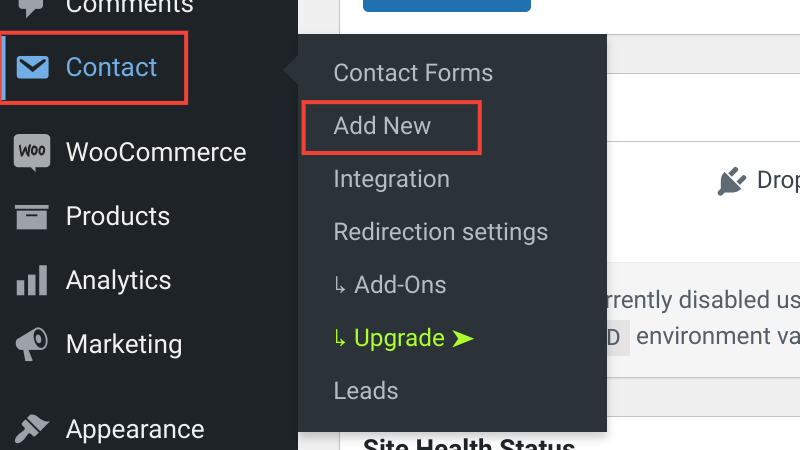 Add new contact form