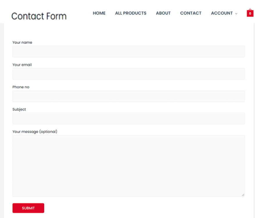 Custom Contact Form