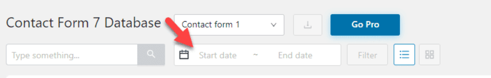 Filter form entries by date range.