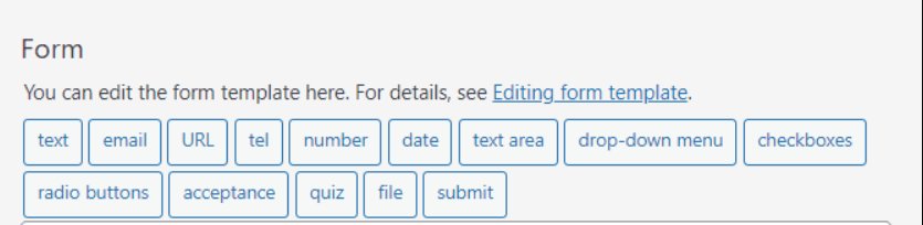 Form tags in the Form Editor Panel