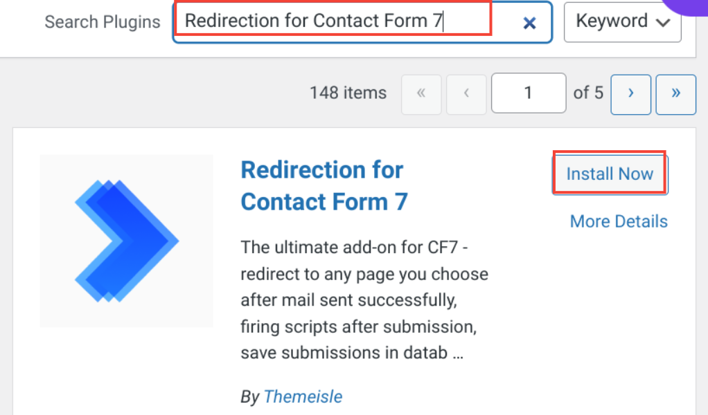 Install Redirection for Contact Form 7 plugin