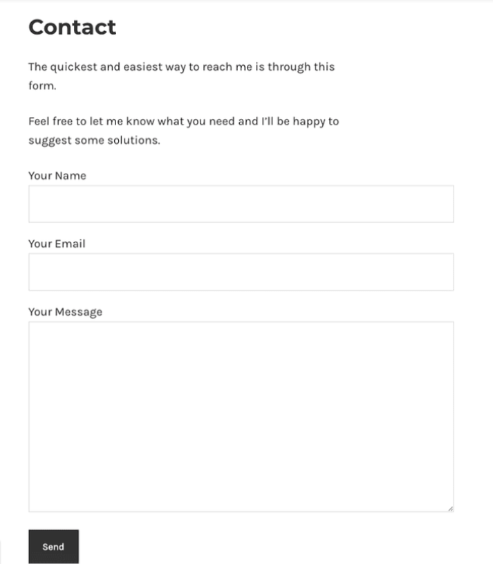 Publish the default Contact Form