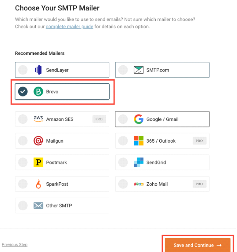 Choose Your SMTP Mailer