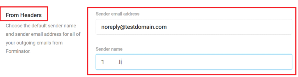 Forminator default From Headers setting