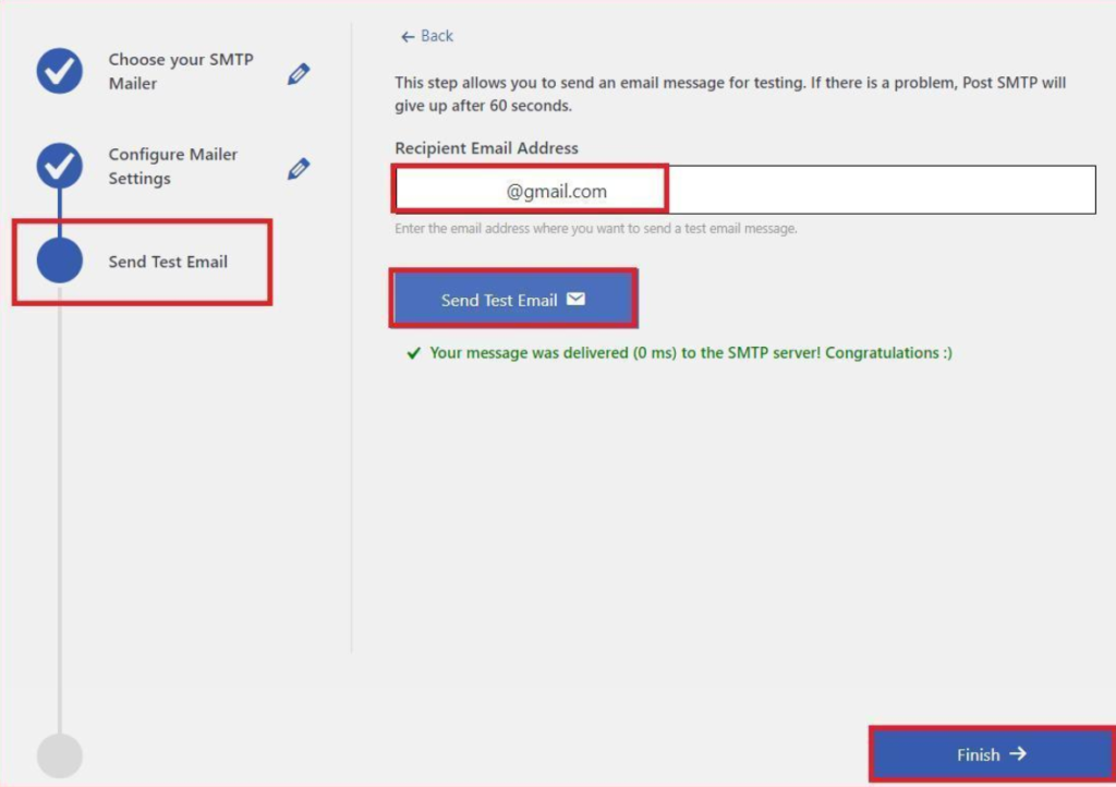 Test your SMTP configuration